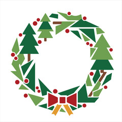 christmas wreath vector illustration