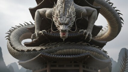 Dragon statue with powerful Lunar New Year symbolism