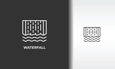 Waterfall Vector, Icon Or Logo Sign Isolated Symbol Illustration