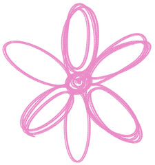 This is a hand drawing of a pink flower.