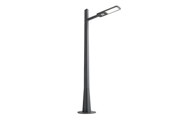 Modern street lamp post with light fixture isolated on transparent background