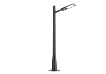 Modern street lamp post with light fixture isolated on transparent background