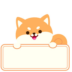 Cute puppy illustration holding a blank sign, perfect for labels, messages, children’s materials, greeting cards, planners, digital stickers, and adorable themed designs.