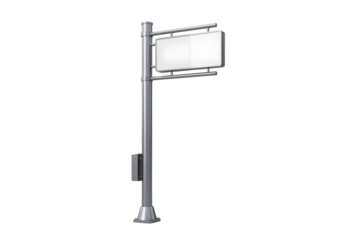 Vintage street lamp with blank sign isolated on transparent background