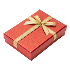 Red gift box with golden ribbon, perfect for celebrations and special occasions