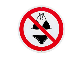 No bikini sign isolated on transparent background