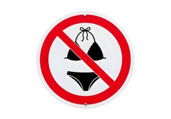 No bikini sign isolated on transparent background