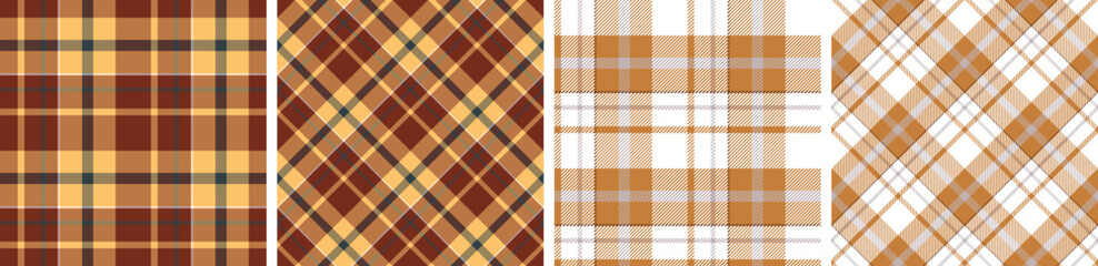 plaid and tartan pattern set.checkered fabric texture background.