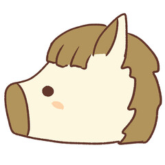 馬の横顔のイラスト