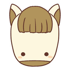 馬の顔のイラスト