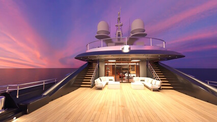 クルーズ船 デッキ クルーザー ヨット CGンダリング画像 テレビ会議背景用 ZOOM会議背景用 テレビ会議用背景 ZOOM会議用背景 ZOOM meeting background video conferencing background for using in video conference and as a zoom background