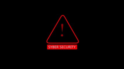Display blinking on triangle security alert data protection virtual environment technology.Danger of data processing transparent computer security with secure network connections on black background. - Powered by Adobe