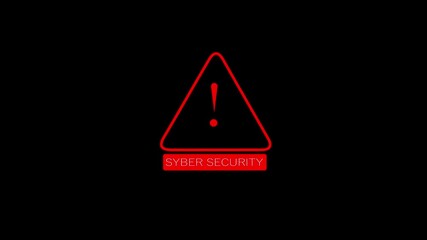 Display blinking on triangle security alert data protection virtual environment technology.Danger of data processing transparent computer security with secure network connections on black background. - Powered by Adobe