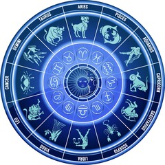 Composition of Astrology Symbols, zodiac sign leo zodiac