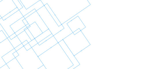 Vector Blue Geometric Line Art Square Pattern Design