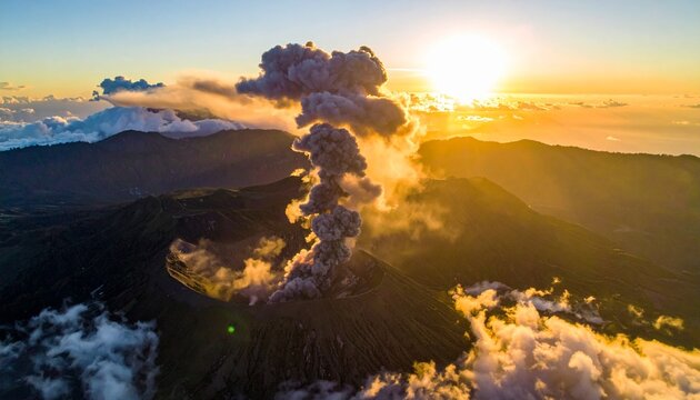 sunrise over the volcano