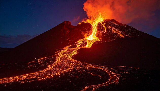 burning fire in the mountains