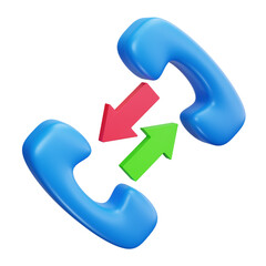 3D Incoming Outgoing Phone Call Icon