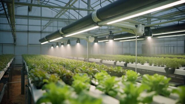 Automated Modern Greenhouse with Smart Lighting and Misting System
