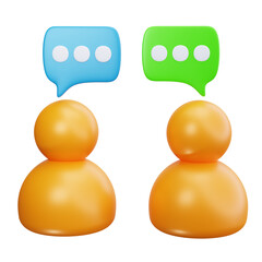 3D People Chat Communication Discussion Icon