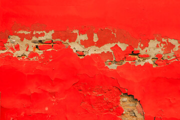 Rusty old wall hole peeling paint background