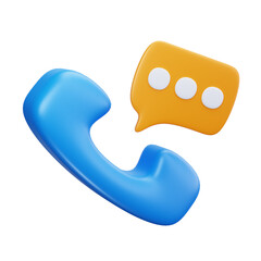 3D Phone Chat Message Communication Icon