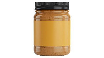 Delicious peanut butter jar with blank label, ready for your design