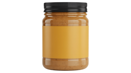 Delicious peanut butter jar with blank label, ready for your design