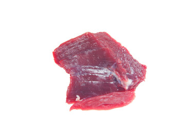 Raw beef on a white background
