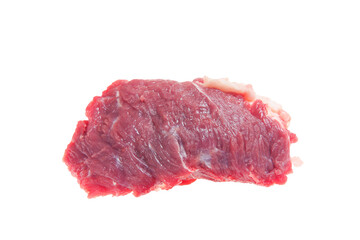 Raw beef on a white background