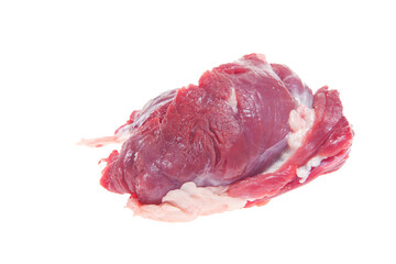 Raw beef on a white background