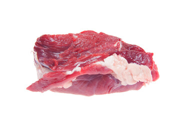 Raw beef on a white background