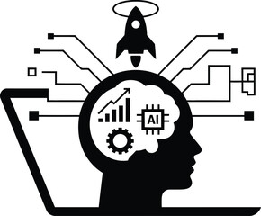 Artificial intelligence brain innovation and technology concept
