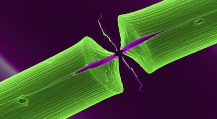 Fractured Human Hair Shaft Ion-Abrasion Scanning Electron Micrograph Indicating Monilethrix Vulnerability