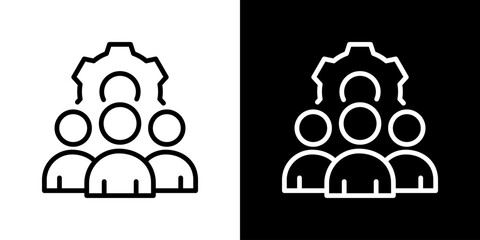 Team Icon Vector Illustration. Fresh Line Design Built For Creative Flexibility In Light And Dark Versions. 