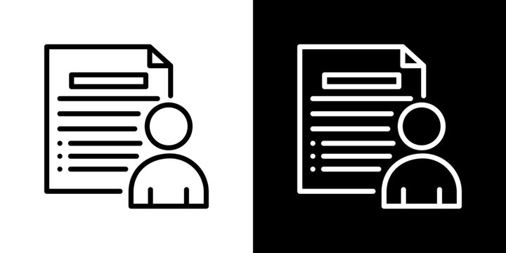 Cv Icon Vector Illustration. Fresh Line Design Built For Creative Flexibility In Light And Dark Versions. 