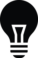 Simple black silhouette of an incandescent light bulb