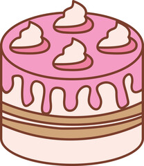 Cute Birthday Cake Element