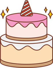 Cute Birthday Cake Element