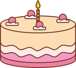 Cute Birthday Cake Element