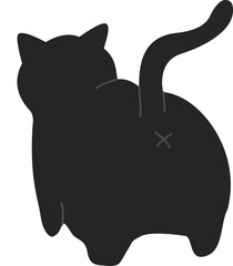 Black Cat Doodle Element