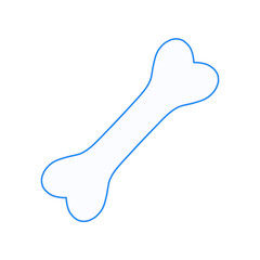 青いモノクロの骨イラスト