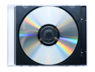 Compact disc cd in jewel case isolated on transparent background