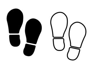 Human footprint and shoe sole icon, travel symbol