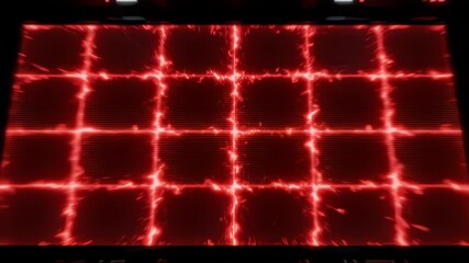 Display Shows Red Grid Pattern Inside of Spacecraft Cockpit