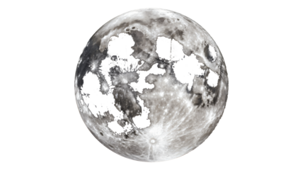 Stunning full moon shining brightly in the dark night sky beautifully