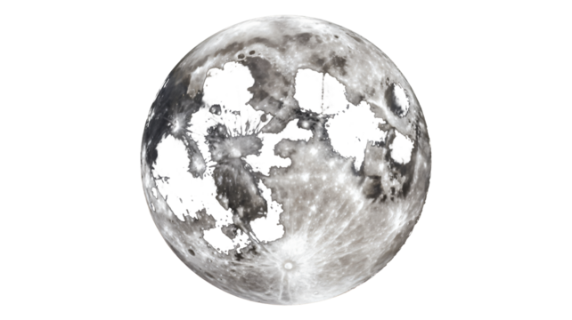 Stunning full moon shining brightly in the dark night sky beautifully