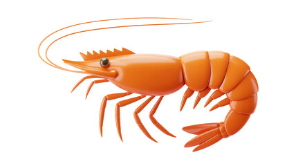 Fresh orange shrimp, perfect for culinary designs and seafood promotions