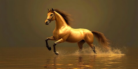 Golden horse Celebrating 2026, Year of the horse