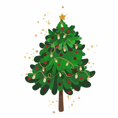 Christmas Tree Vector Illustration